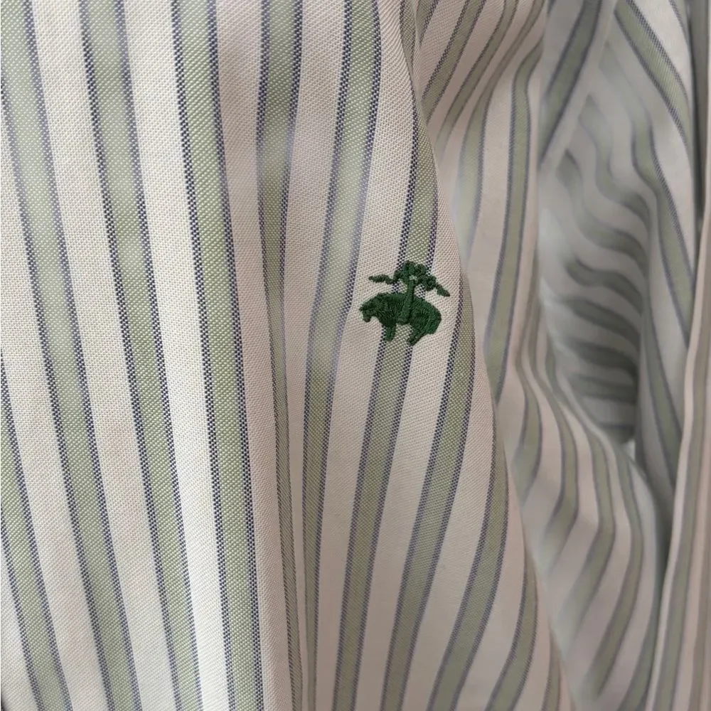 Brooks Brothers Striped Button front 100% Supima Cotton Shirt size XL.